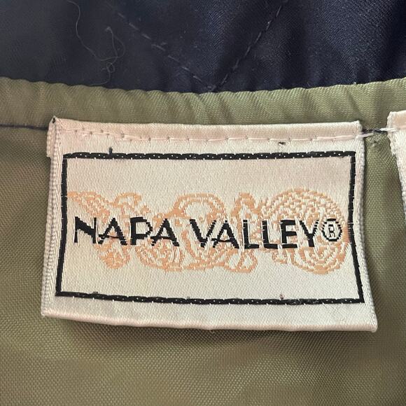 Napa Valley Navy Blue Quilted Chore Jacket Sz L Button Front Pockets Fall Casual - Picture 7 of 9